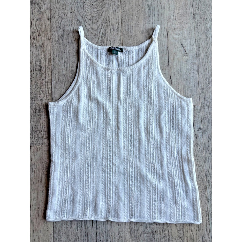 Wild Fable Women's‎ Large Beige Knit Sweater Cropped High Neck Tank Top